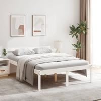 Seniorenbed massief grenenhout wit 135x190 cm