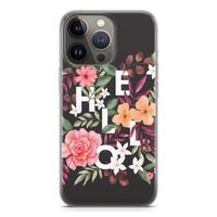 Hello in flowers: iPhone 13 Pro Transparant Hoesje