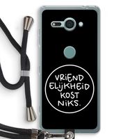 Vriendelijkheid: Sony Xperia XZ2 Compact Transparant Hoesje met koord Vriendelijkheid: Sony Xperia XZ2 Compact Transparant Hoesje met koord