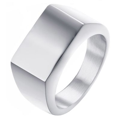 Edelstaal zegelring Zilverkleurig van Mendes Jewelry-21.5mm