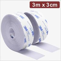 Quadrios 24CA324 Klittenband Om vast te plakken Haak- en lusdeel (l x b) 3 m x 3 cm Wit 3 m