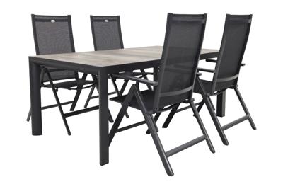 kings tuintafel 180 met 4 hartman Napoli verstelbare tuinstoelen