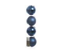 Kerstbal glas glans-mat diameter 10cm nacht blauw - Ksd