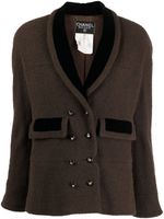 CHANEL Pre-Owned veste bicolore en tweed (années 1990) - Marron - thumbnail