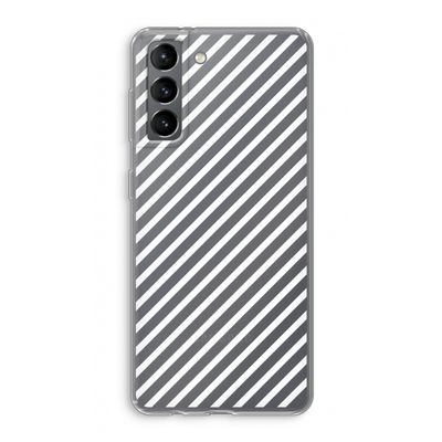 Strepen zwart-wit: Samsung Galaxy S21 Transparant Hoesje