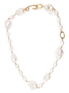 Jil Sander collier serti de perles - Blanc