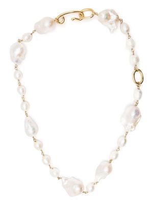 Jil Sander collier serti de perles - Blanc