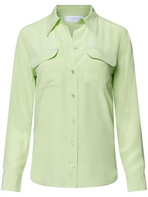 Equipment chemise en soie à poches poitrine - Vert