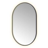 Hotbath &More Mirrors Oval LED Badkamerspiegel - Ovaal - 120 x 80 cm - Geborsteld Zwart Pvd