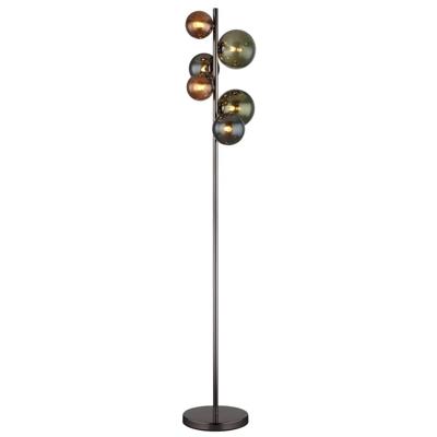Globo Zwarte vloerlampRiha gekleurd glas 6-lichts - 56142-6S