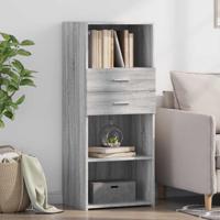 Hoge kast 50x42,5x124 cm bewerkt hout grijs sonoma eikenkleurig