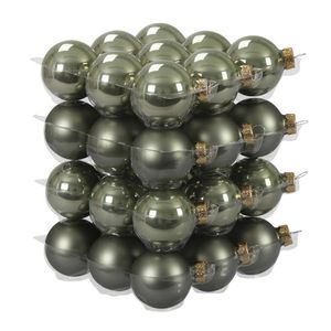 72x Graniet groene glazen kerstballen 4 cm mat/glans - Kerstbal