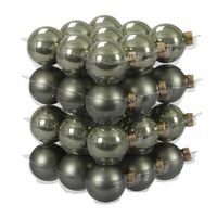 72x Graniet groene glazen kerstballen 4 cm mat/glans - Kerstbal - thumbnail