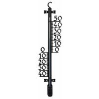 Buitenthermometer - kunststof - 47 cm - zwart