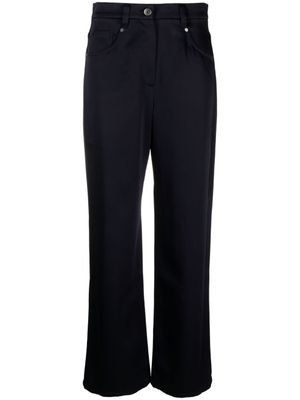 Brunello Cucinelli pantalon droit à fini satiné - Bleu