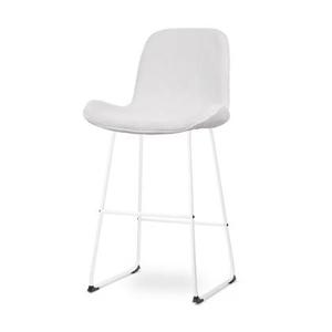 Nolon Nino-Fé Barkruk Ribstof Créme - Wit Onderstel - 75 cm