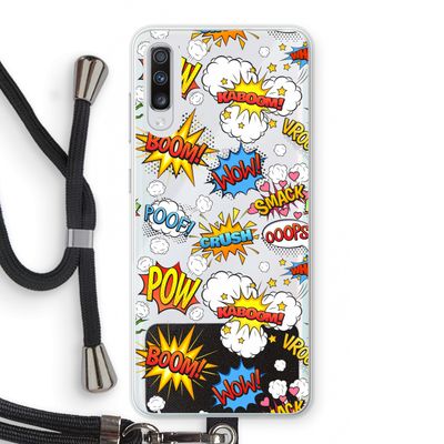 Pow Smack: Samsung Galaxy A70 Transparant Hoesje met koord