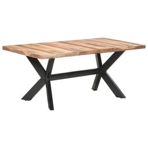 vidaXL Eettafel 180x90x75 cm massief hout met honingkleurige afwerking