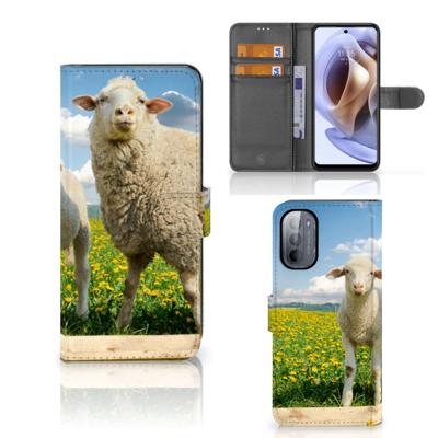 Motorola Moto G31 | G41 | Telefoonhoesje | Met pasjeshouder | Schaap en Lammetje