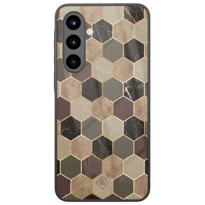 Samsung Galaxy A56 glazen hardcase - Kubus bruin groen