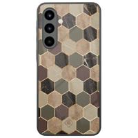 Samsung Galaxy A56 glazen hardcase - Kubus bruin groen