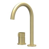 IVY Tribe Wastafelkraan - 2-Gats Bladmontage - Geborsteld RVS 316 Mat Goud PVD