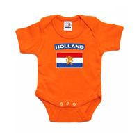 Hollandse vlag rompertje oranje babies 92 (18-24 maanden)  - - thumbnail