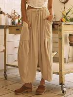 Casual Loose Plain Pants - thumbnail