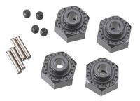 12mm Aluminum Hub (Black) (4pcs) (AX30429) - thumbnail