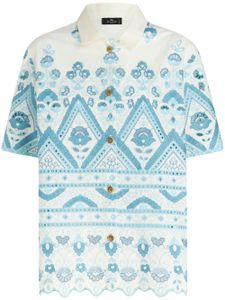 ETRO chemise en coton à broderie anglaise - Blanc