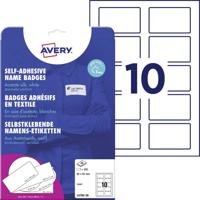 Avery-Zweckform L4785-20 Naametiketten 80 x 50 mm Acetaatzijde Wit 200 stuk(s) Weer verwijderbaar Laser (kleur), Laser (zwart/wit), Handschriften