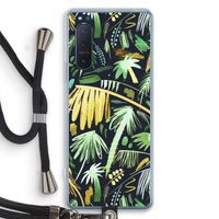 Tropical Palms Dark: Sony Xperia 5 II Transparant Hoesje met koord