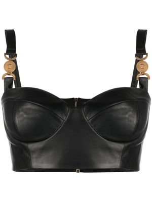 Versace haut-bustier Medusa '95 en cuir - Noir