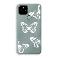 White butterfly: Google Pixel 5 Transparant Hoesje