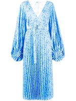 Acler robe imprimée à manches bouffantes - Bleu