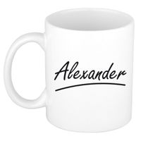 Naam cadeau mok / beker Alexander met sierlijke letters 300 ml   - - thumbnail