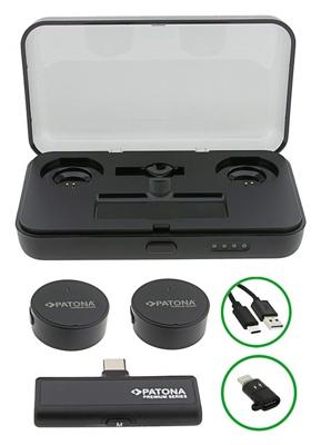 PATONA Premium Professionele set dasspeldmicrofoons PTS-I91S met oplaadcase