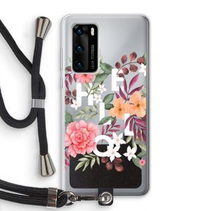 Hello in flowers: Huawei P40 Transparant Hoesje met koord