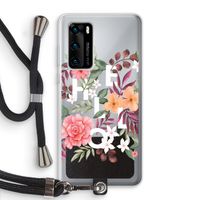 Hello in flowers: Huawei P40 Transparant Hoesje met koord