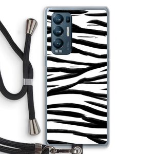 Zebra pattern: Oppo Find X3 Neo Transparant Hoesje met koord