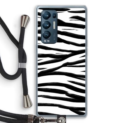 Zebra pattern: Oppo Find X3 Neo Transparant Hoesje met koord