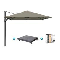 Platinum Voyager zweefparasol T2 2,7x2,7 m. - Taupe met Modena voet en hoes