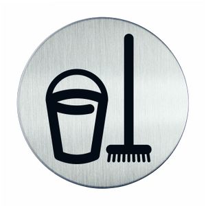 Novioproducts Pictogram zelfklevend rond opbergruimte RVS