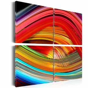 Schilderij - Kleurrijke diepten , multi kleur , 4 luik