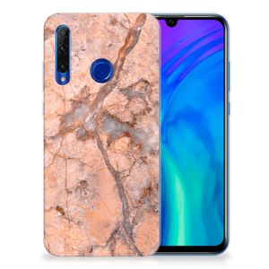 Honor 20 Lite TPU Siliconen Hoesje Marmer Oranje