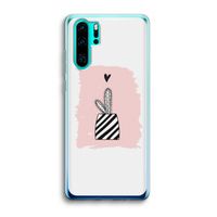 Zwart-wit cactus: Huawei P30 Pro Transparant Hoesje