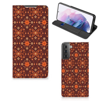 Samsung Galaxy S21 Plus Hoesje met Magneet Batik Brown