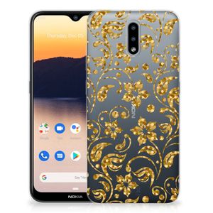 Nokia 2.3 TPU Case Gouden Bloemen