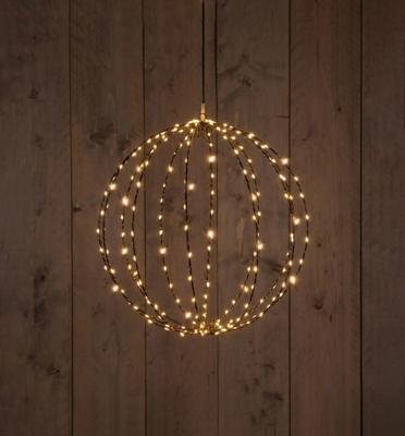 Metal 50 cm 3D Ball Black With 216Led Flash Classic Warm - Annas collection