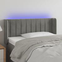 Hoofdbord LED 93x16x78/88 cm fluweel lichtgrijs